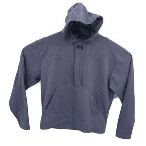 Under Armour Hoodie Womens Small Gray Short Fleece Hooded Sweatshirt Long Sleeve